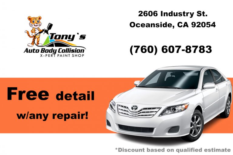 free detail with any repair coupon